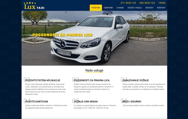 izrada sajta, cena izrade sajtaLuxTaxi