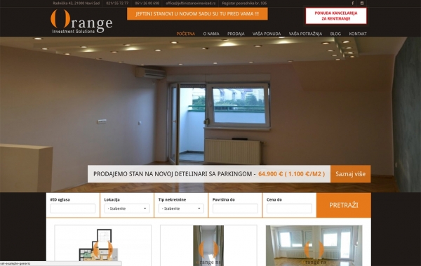 izrada sajta, cena izrade sajtaOrange nekretnine