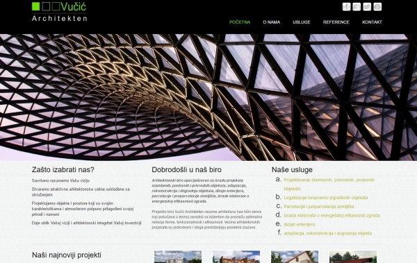 izrada sajta, cena izrade sajtaVucic architekten