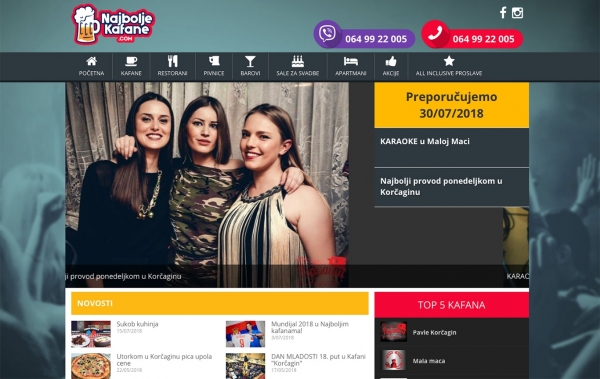 izrada sajta, cena izrade sajtaNajbolje kafane