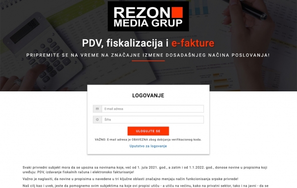 izrada sajta, cena izrade sajtaE-Fakture