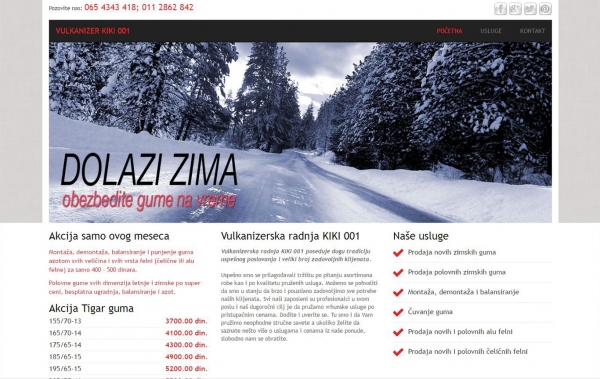 izrada sajta, cena izrade sajtaAutoGume Kiki