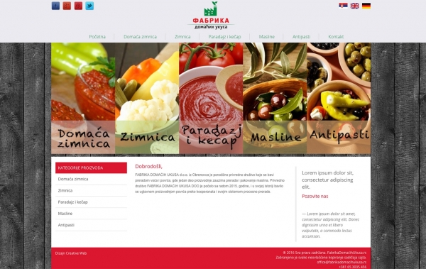 izrada sajta, cena izrade sajtaFabrika domaćih ukusa